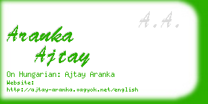 aranka ajtay business card